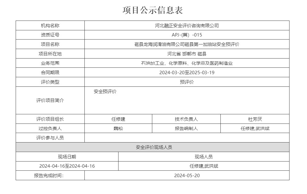磁县龙海润滑油有限公司磁县第一加油站